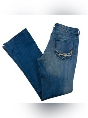Decree Women's Dark Blue Flare Jeans with Embroidered Back Pocket Low Rise